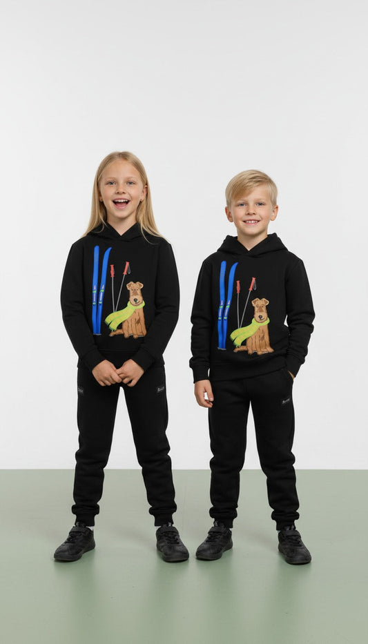 Unisex Black Cozy Hoodie Set