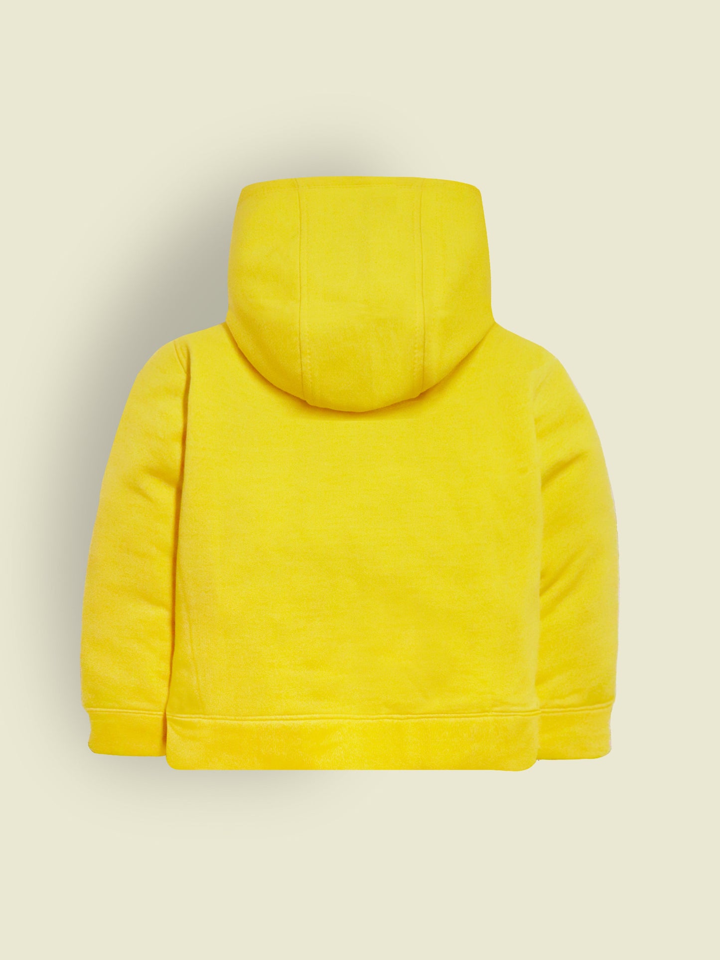 Cherry Crumble Yellow Solid Hooded Applique & Embroidered Unisex Sweatshirt