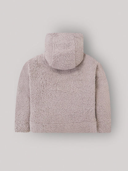 Cherry Crumble Beige Solid Applique Snug Stylish Hoodie