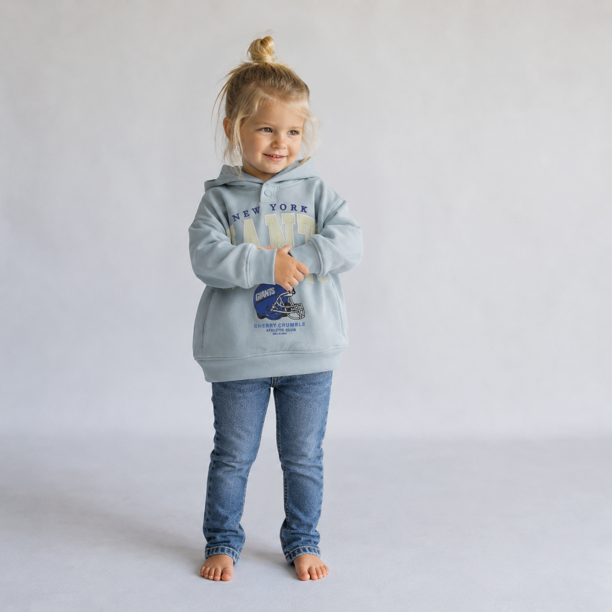 Unisex Kids Grey Hooded Sweatshirt
