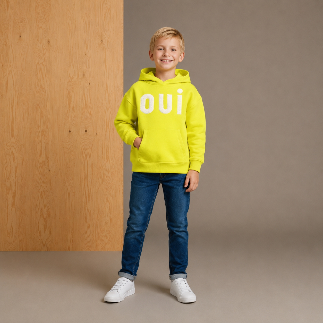 Unisex Neon Yellow Graphic Hoodie Sweatshirt