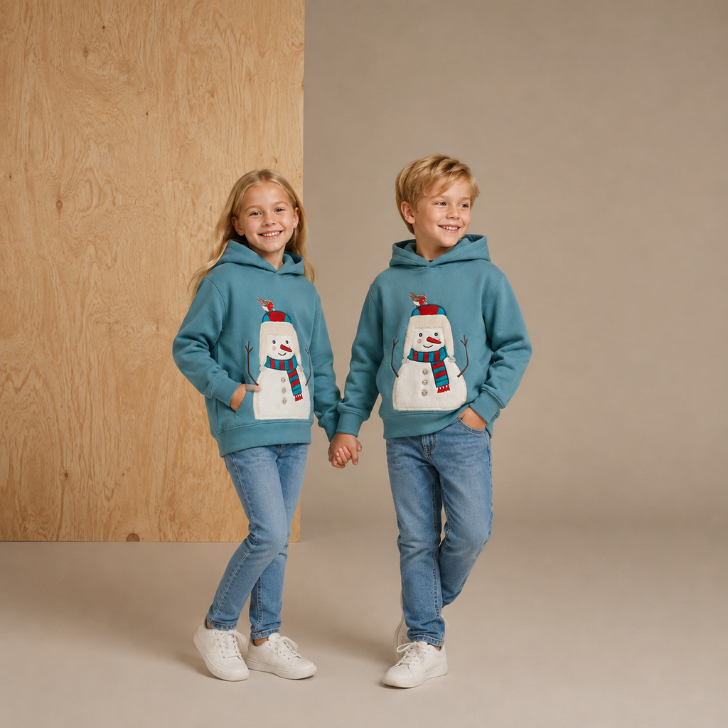 Sweat-shirt gracieux appliqué de couleur sarcelle unie