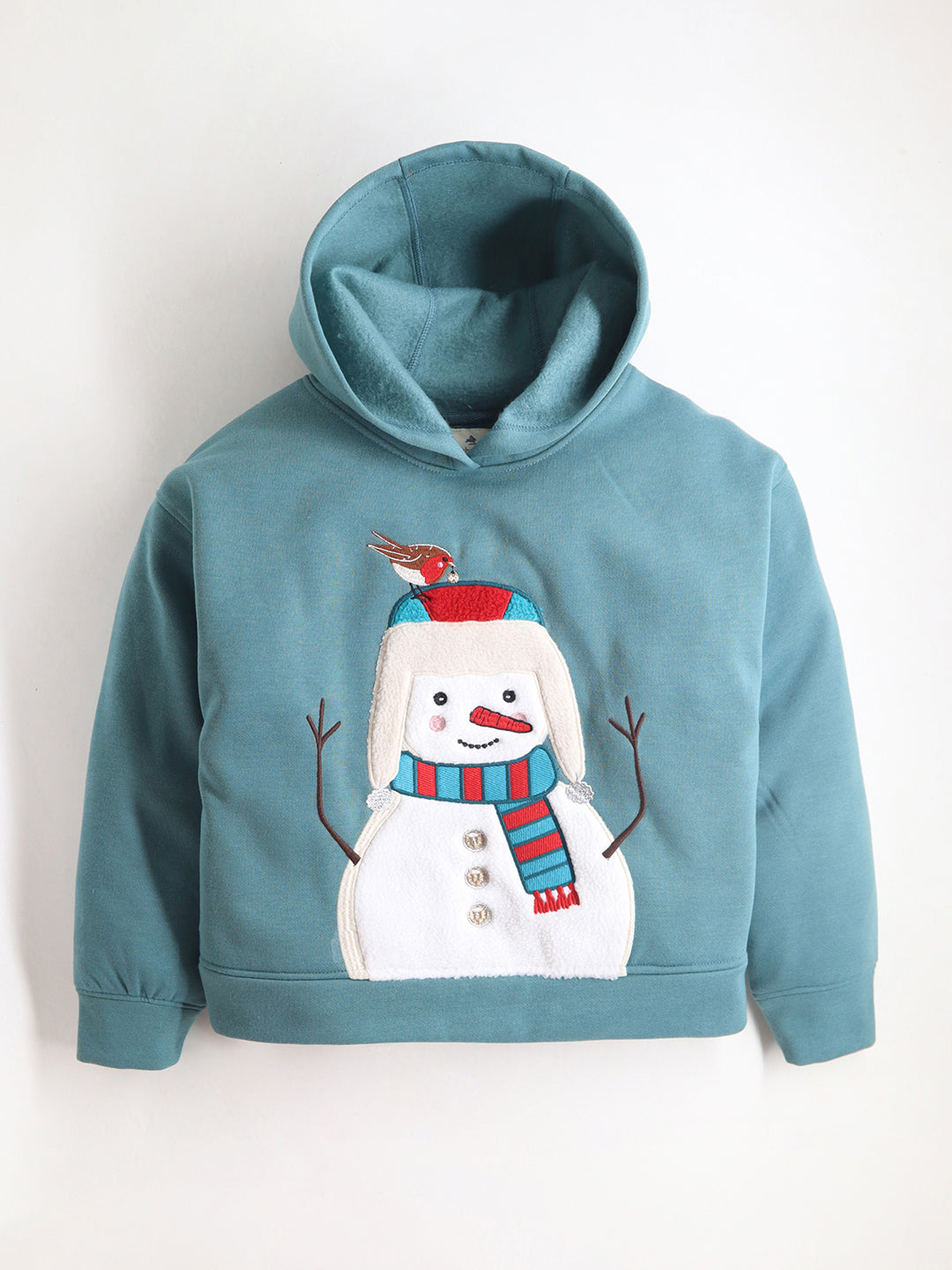 Cherry Crumble Teal Solid Applique Lovely Graceful Sweatshirt