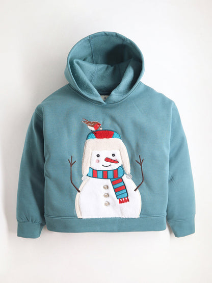 Cherry Crumble Teal Solid Applique Lovely Graceful Sweatshirt