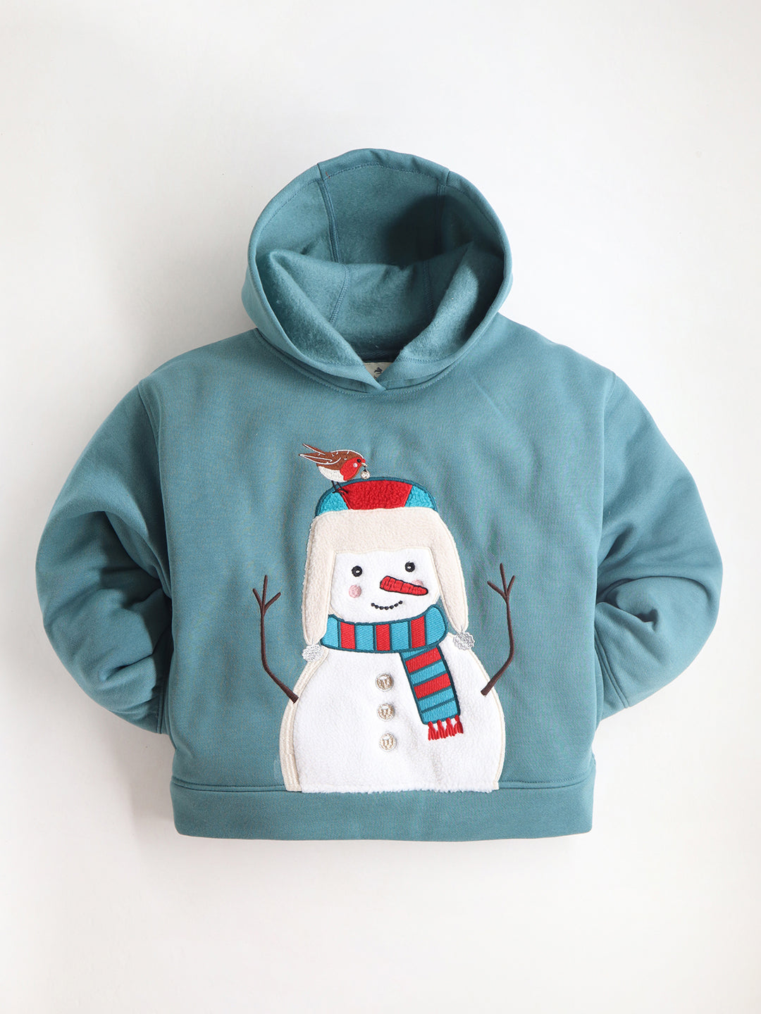 Cherry Crumble Teal Solid Applique Lovely Graceful Sweatshirt