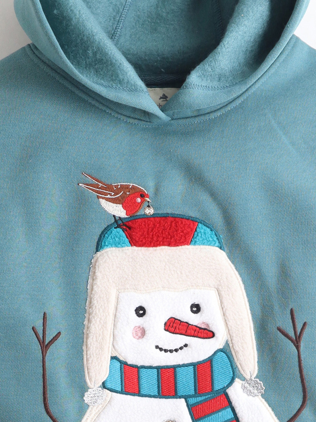 Cherry Crumble Teal Solid Applique Lovely Graceful Sweatshirt