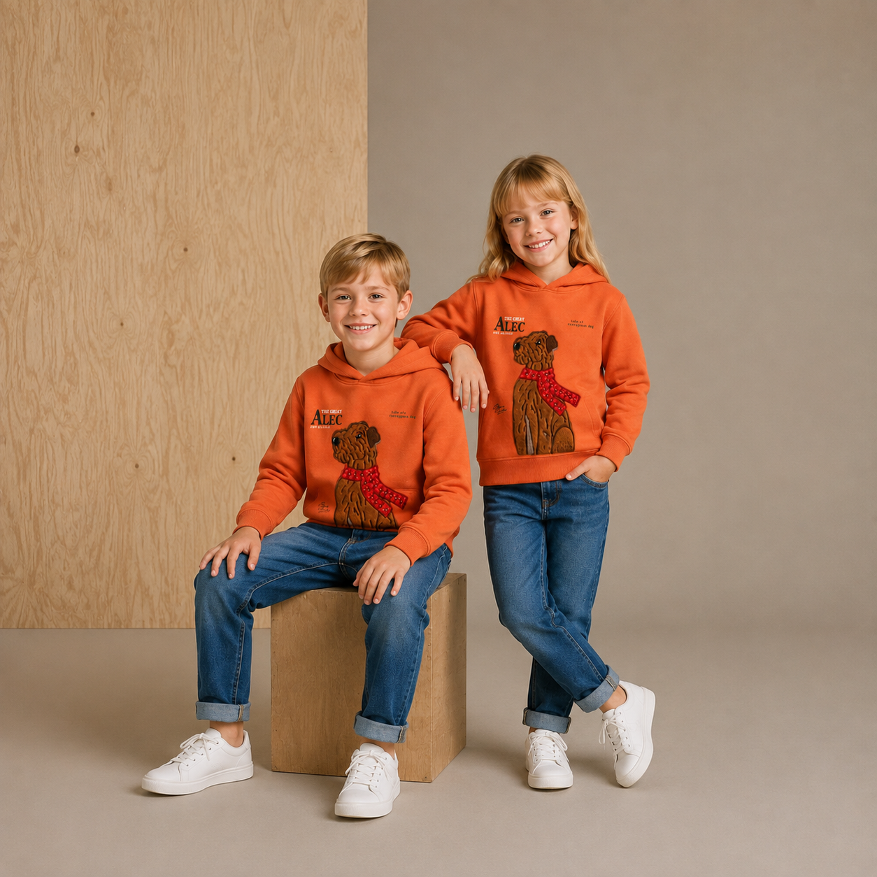 Orange Printed Applique Sweet Elegant Winter Sweatshirt