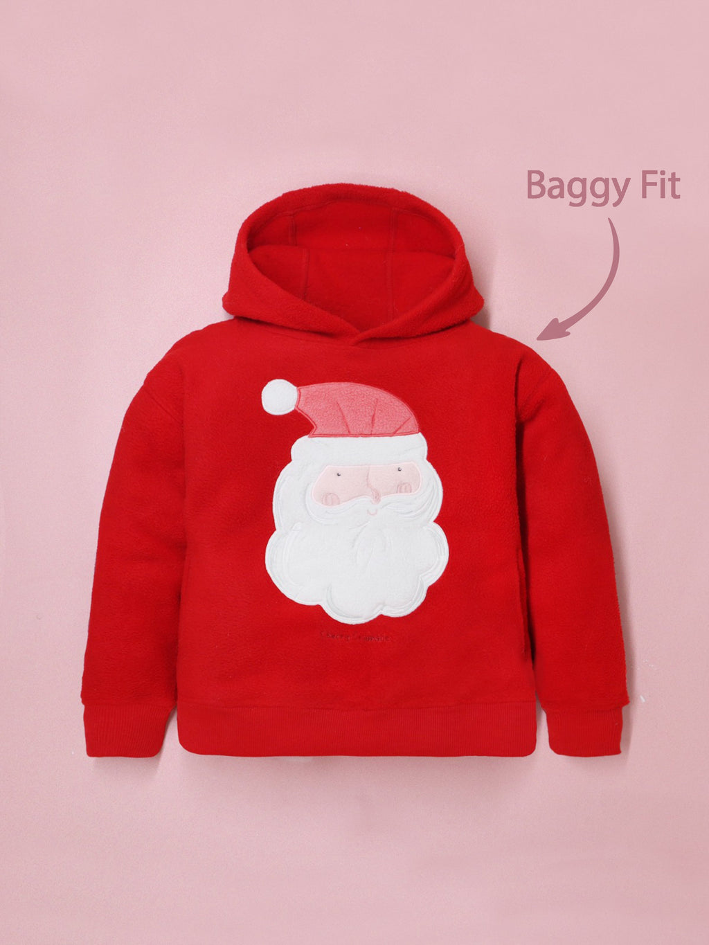 Cherry Crumble Red Solid Applique Embroidered Snug Classic Hoodie