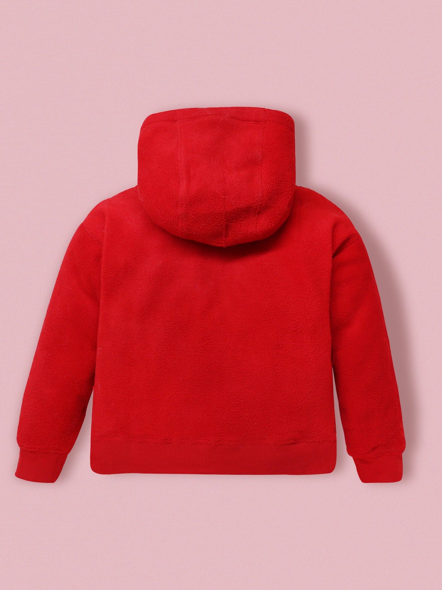 Cherry Crumble Red Solid Applique Embroidered Snug Classic Hoodie