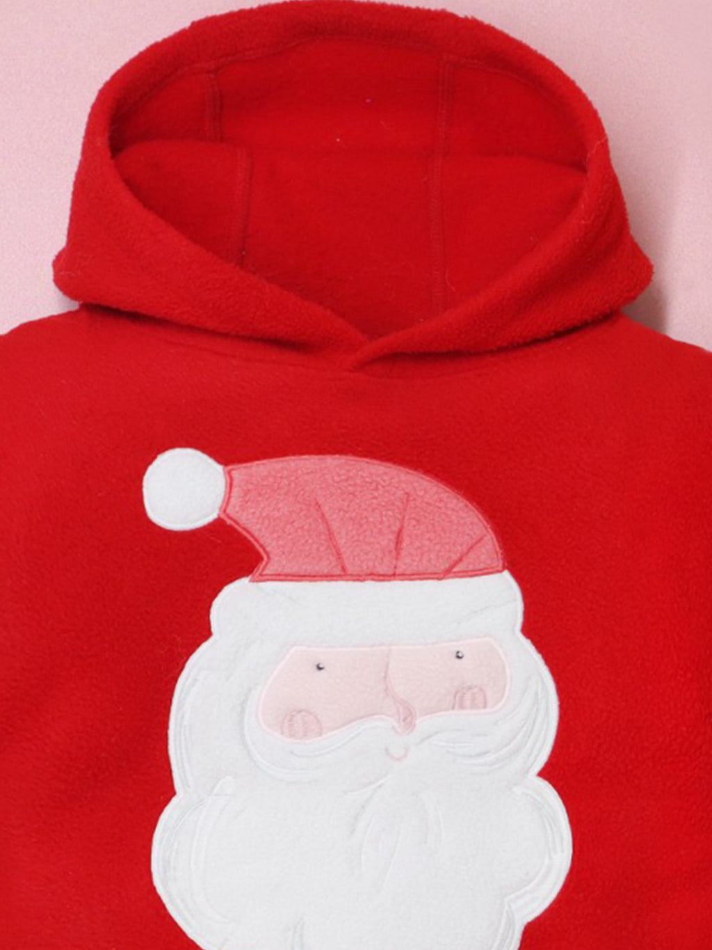 Cherry Crumble Red Solid Applique Embroidered Snug Classic Hoodie