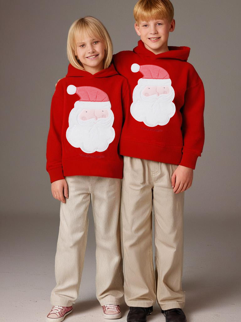 Cherry Crumble Red Solid Applique Embroidered Snug Classic Hoodie