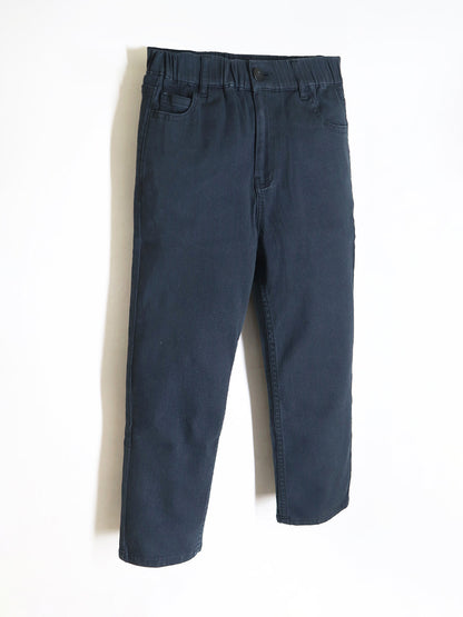 Cherry Crumble Black Dyed/Washed Cotton Twill Casual Wear Easy Fit Summer Jeans For Boys And Girls 