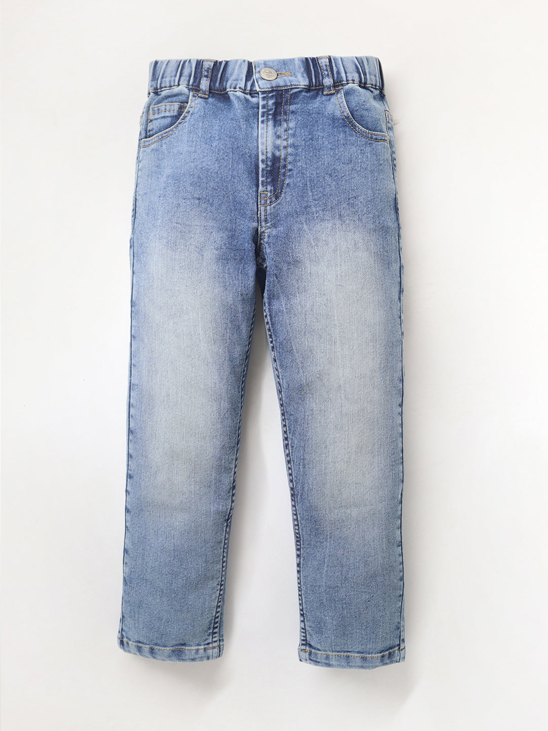 Cherry Crumble Blue Dyed Denim Casual Wear Easy Fit Summer Jeans For Boys And Girls