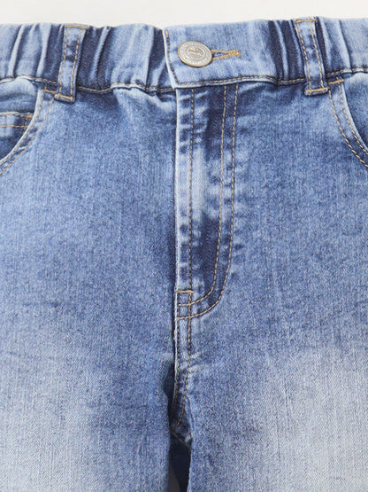 Cherry Crumble Blue Dyed Denim Casual Wear Easy Fit Summer Jeans For Boys And Girls