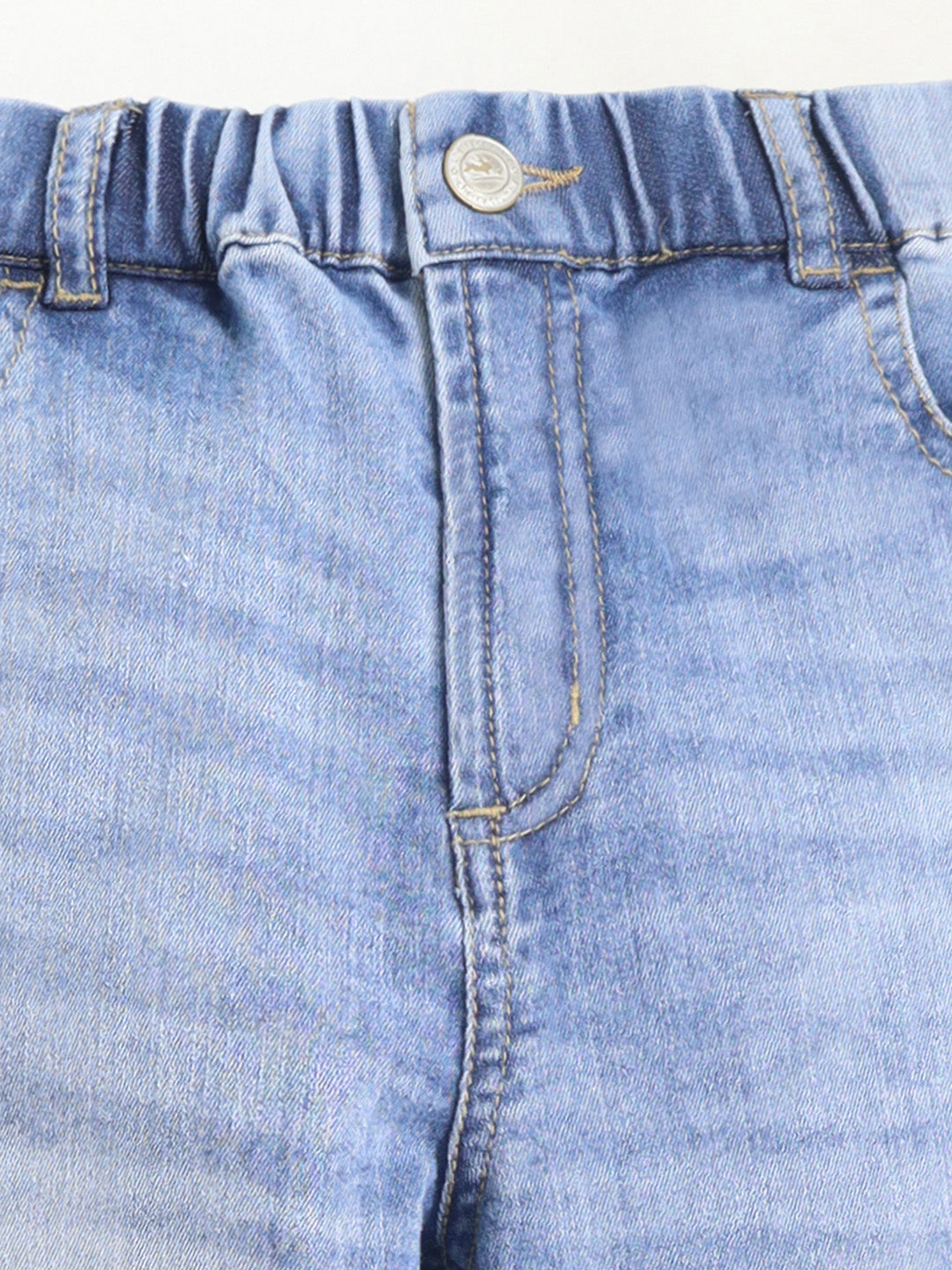 Cherry Crumble Denim Blue Dyed/Washed Denim Casual Wear Straight Fit Summer Jeans For Boys And Girls