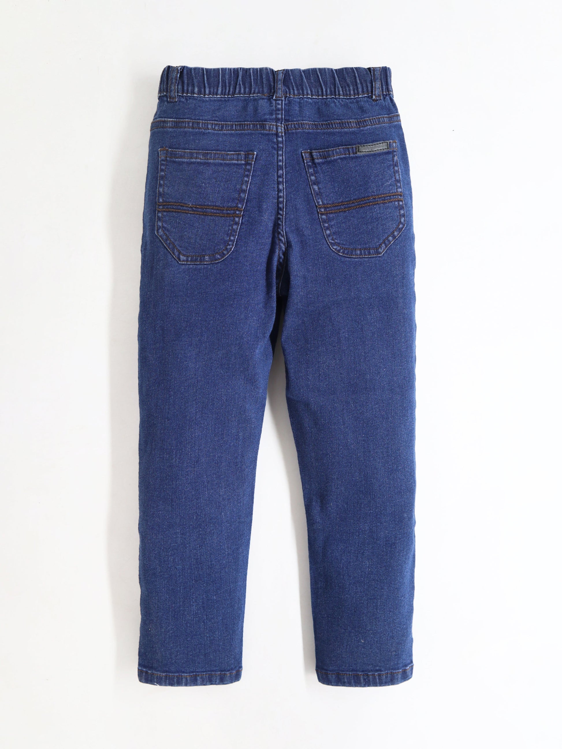 Cherry Crumble Dark Blue Dyed/Washed Denim Casual Wear Easy Fit Summer Jeans For Boys And Girls