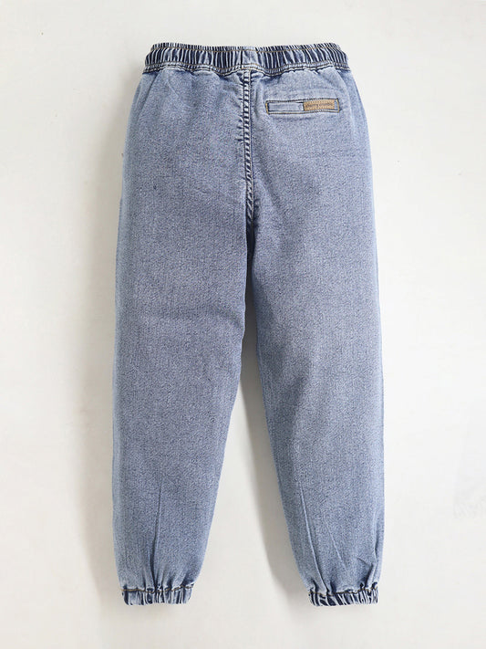Boys & Girls’ Denim Blue Baggy Joggers