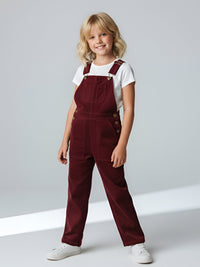 Add a playful yet stylish touch to your girl’s summer wardrobe with the Cherry Crumble Maroon Vertical Lines Summer Dungaree. this dungaree promises breathability and comfort.