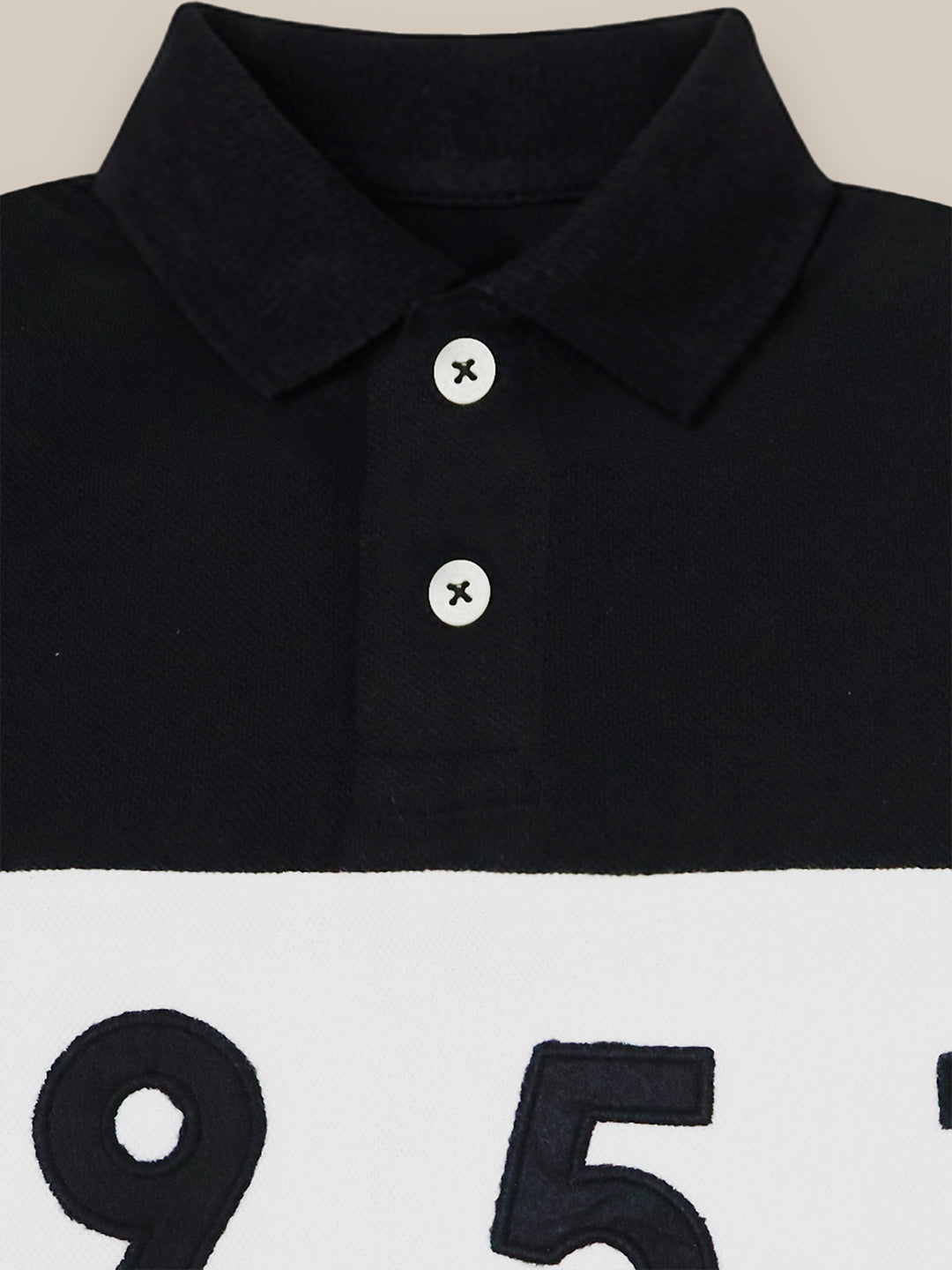 Black & White Color Block Polo T-Shirt