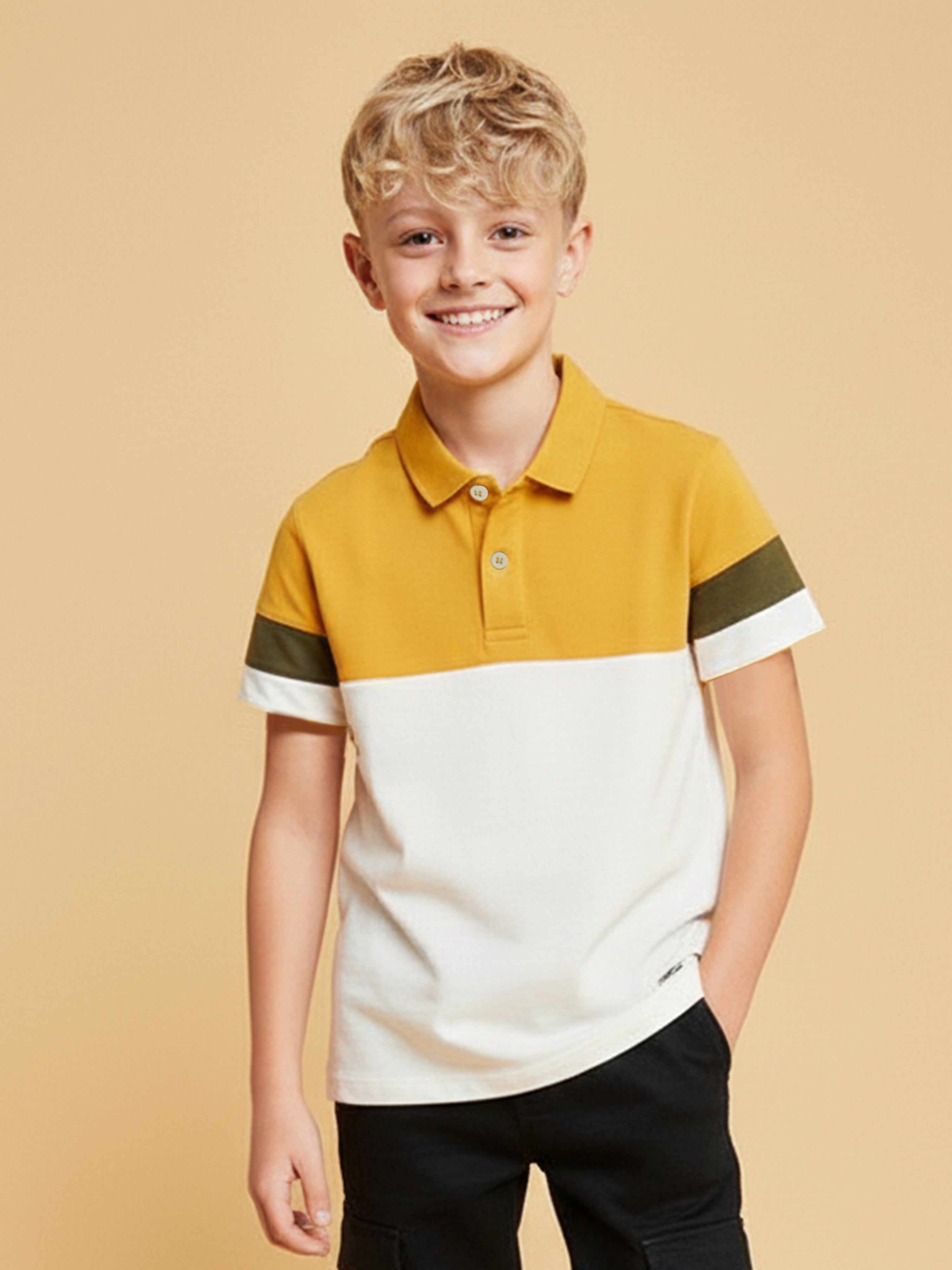 Kids Multicolor Comfort Fit Polo T-Shirt