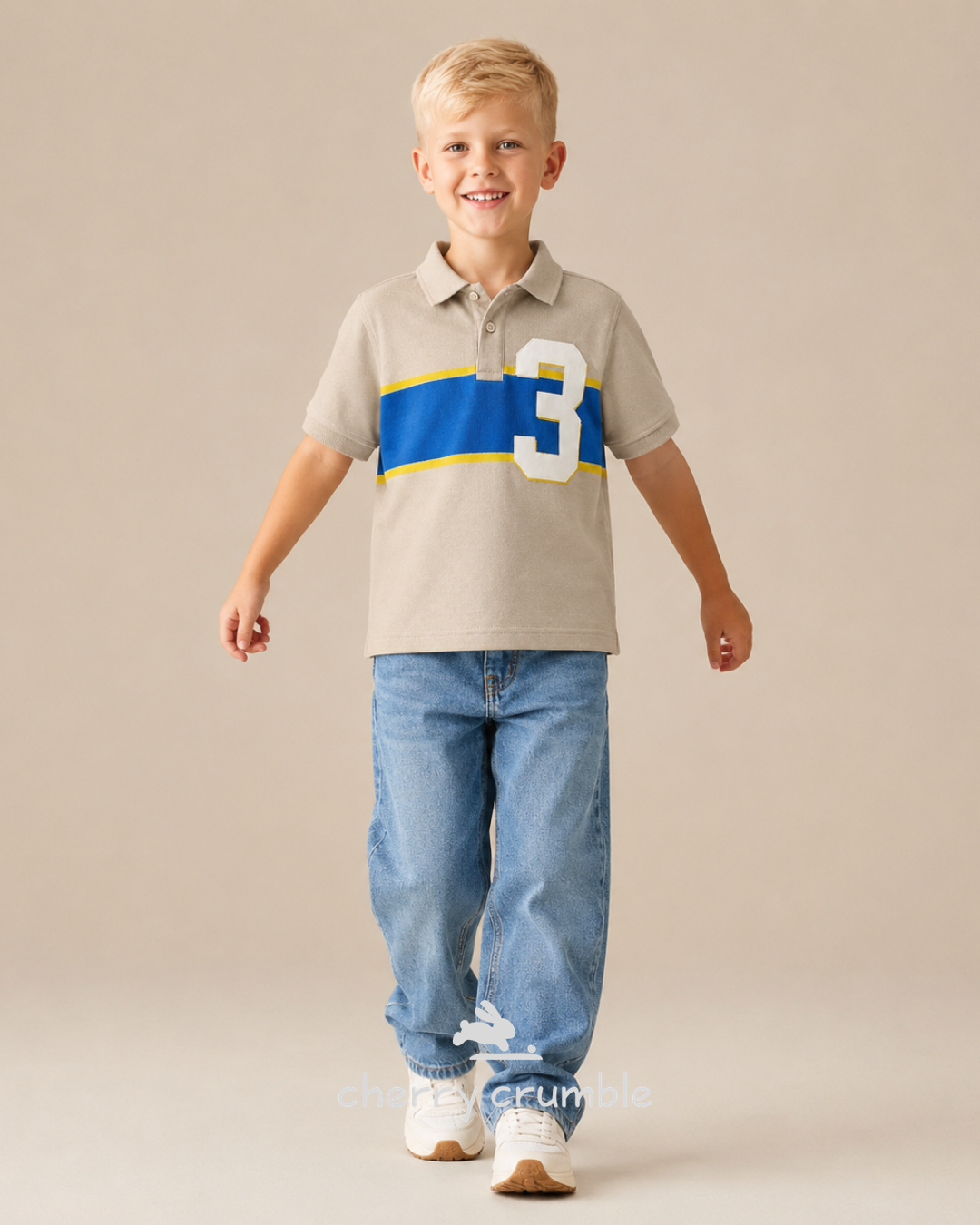 Kids Sporty Color-Block Polo T-Shirt