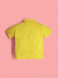 Cherry Crumble Boys Fuchsia and Mustard Regular Length Day Wear Solid Tshirt Set