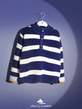 Cherry Crumble Navy Blue White Striped Lovely Winter Sweater