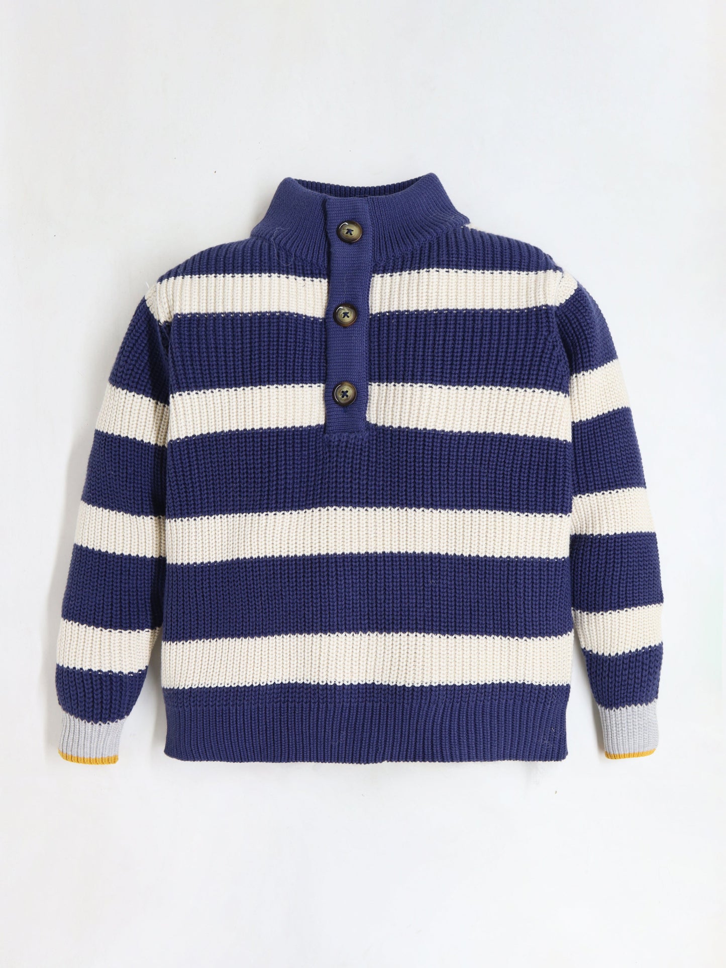 Cherry Crumble Navy Blue White Striped Lovely Winter Sweater