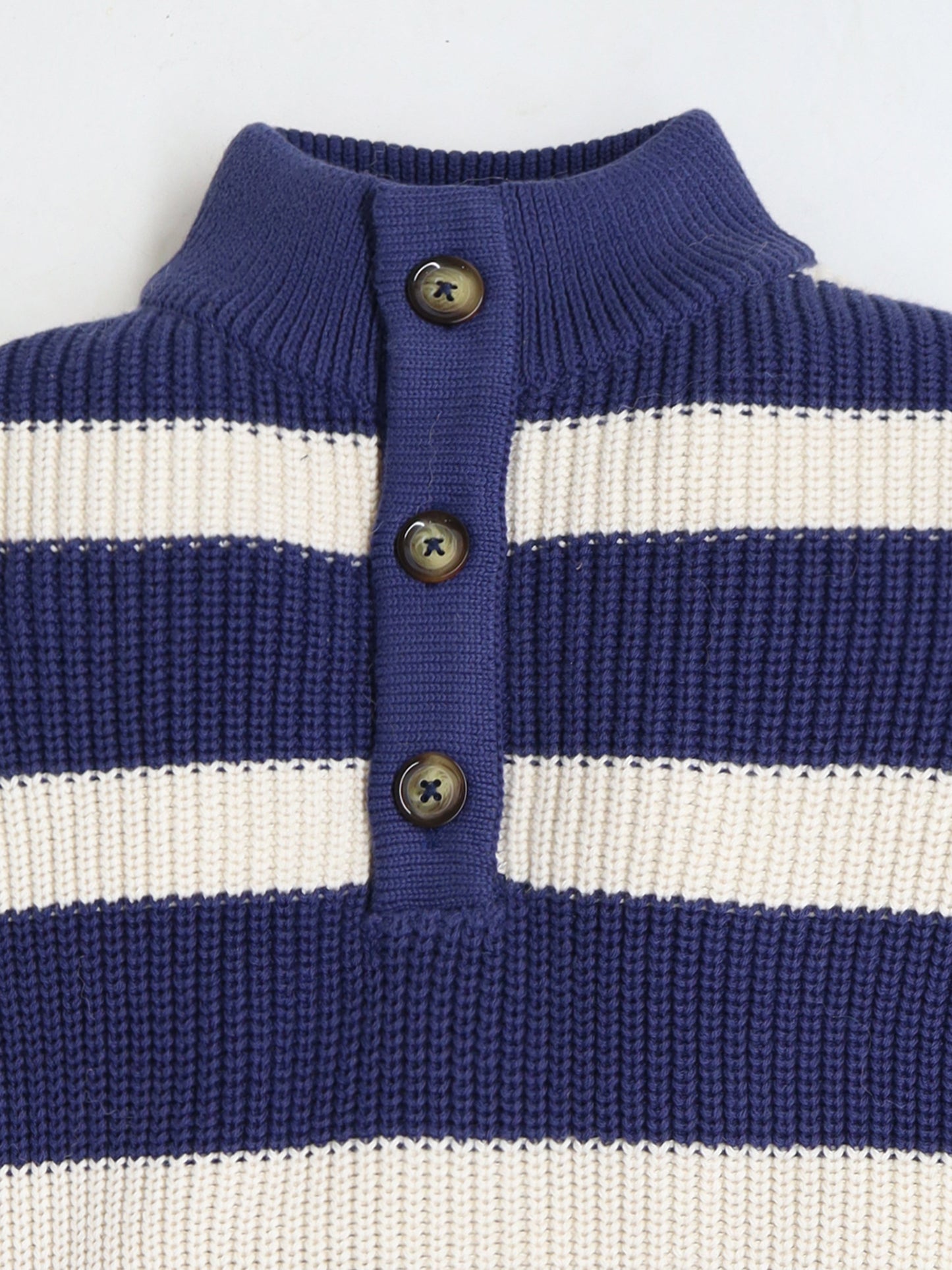 Cherry Crumble Navy Blue White Striped Lovely Winter Sweater