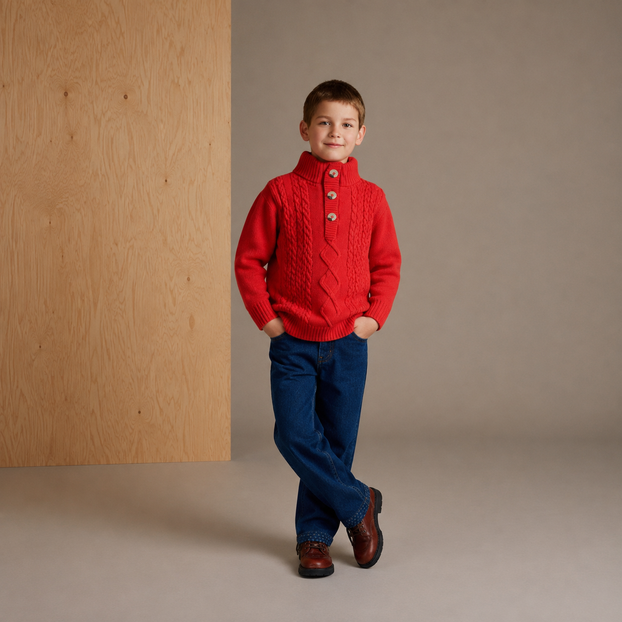 Red Cable Knit Adorable Sweater
