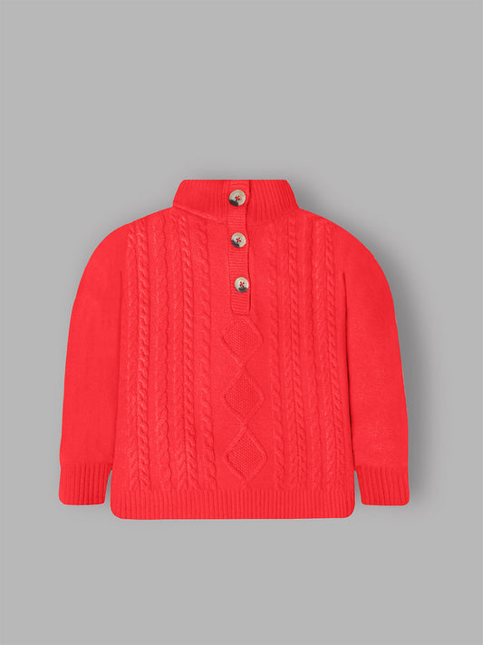 Cherry Crumble Red Cable Knit Adorable Sweater