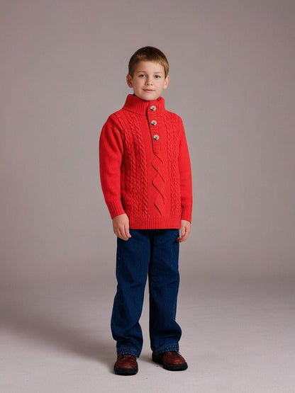 Cherry Crumble Red Cable Knit Adorable Sweater