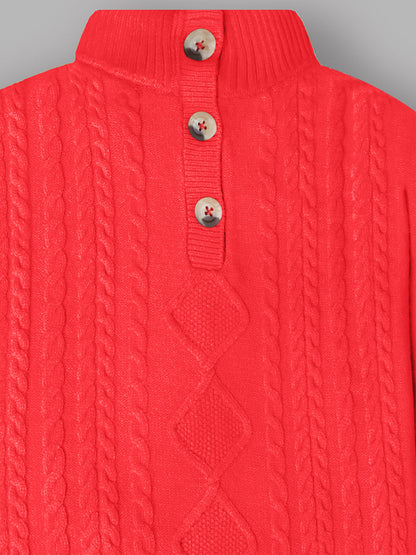 Cherry Crumble Red Cable Knit Adorable Sweater