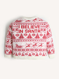 Cozy Cream & Red Christmas Sweater