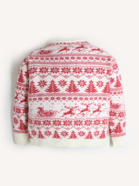 Cozy Cream & Red Christmas Sweater