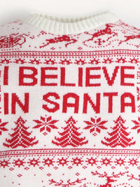 Cozy Cream & Red Christmas Sweater