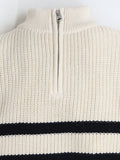 Cherry Crumble Unisex Off White & Black Striped Sweater