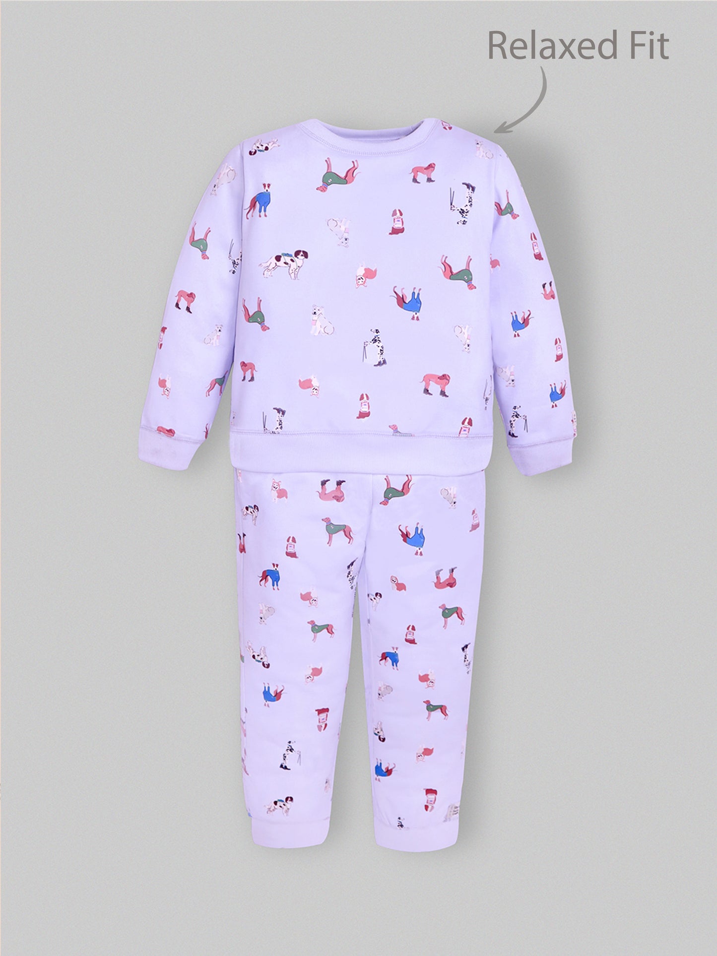 Cherry Crumble Sky Blue Printed Sweet Elegant Nightsuit