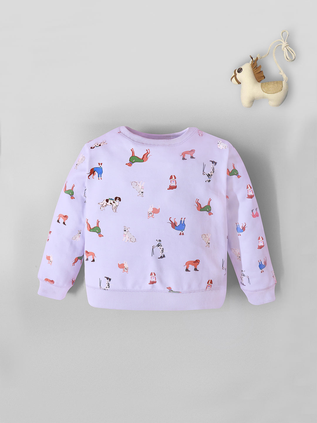 Cherry Crumble Sky Blue Printed Sweet Elegant Nightsuit