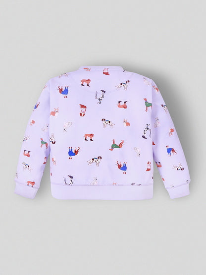 Cherry Crumble Sky Blue Printed Sweet Elegant Nightsuit