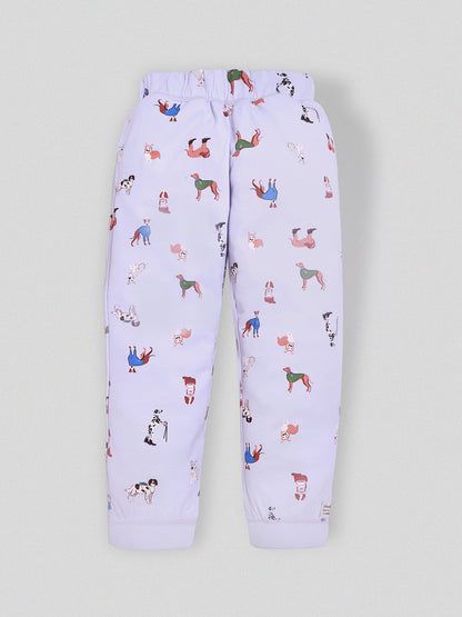 Cherry Crumble Sky Blue Printed Sweet Elegant Nightsuit