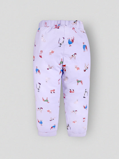 Cherry Crumble Sky Blue Printed Sweet Elegant Nightsuit