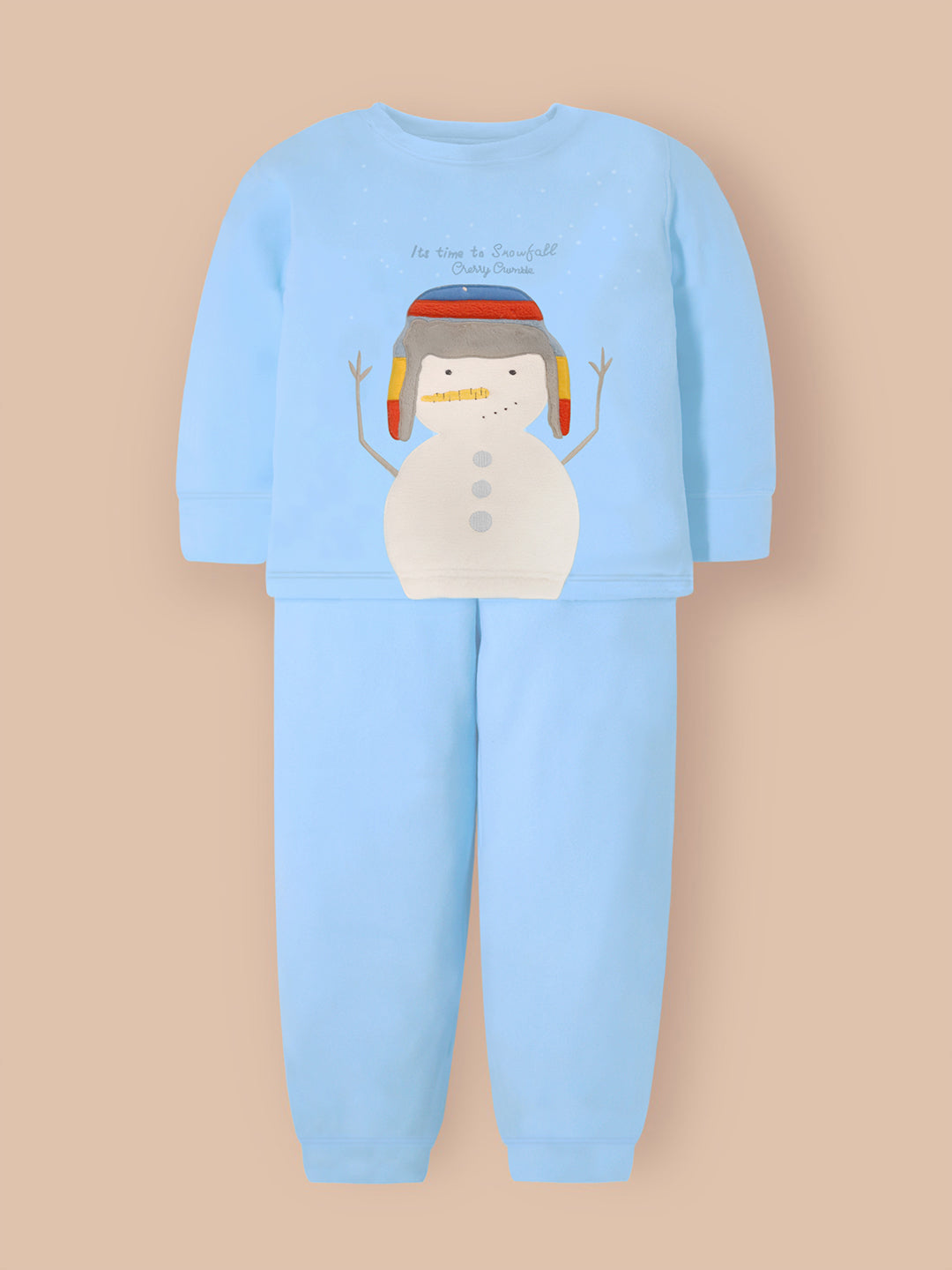 Cherry Crumble mint cotton night suit for kids