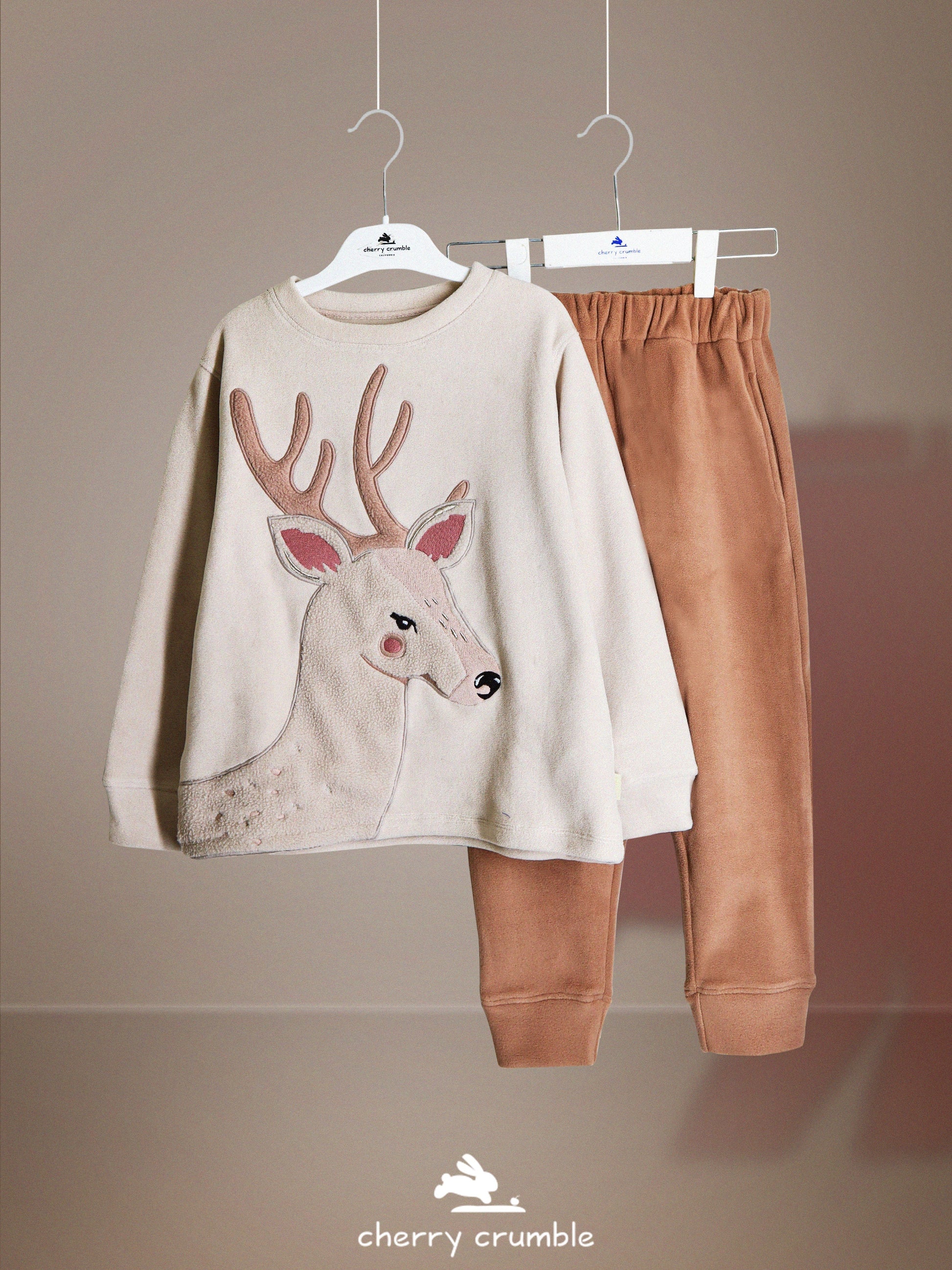 Cherry Crumble Multicolor Solid Applique Trendy Stylish Winter Nightsuit