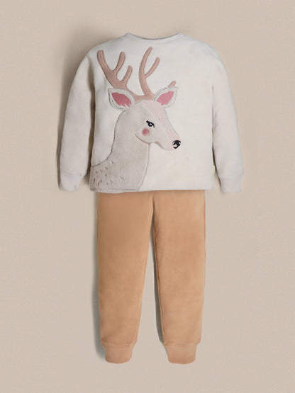 Cherry Crumble Multicolor Solid Applique Trendy Stylish Winter Nightsuit