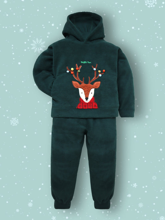 Cherry Crumble Comfy Dark Green Nightsuit