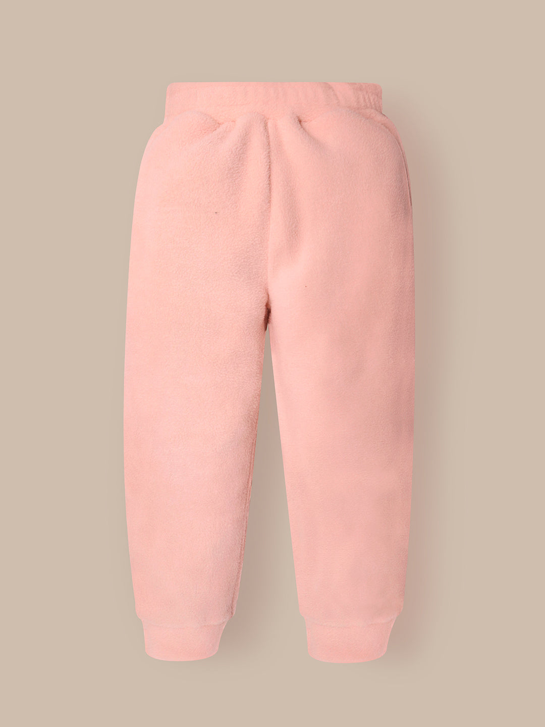 Cherry Crumble Peach Solid Applique Cozy Winter Nightsuit