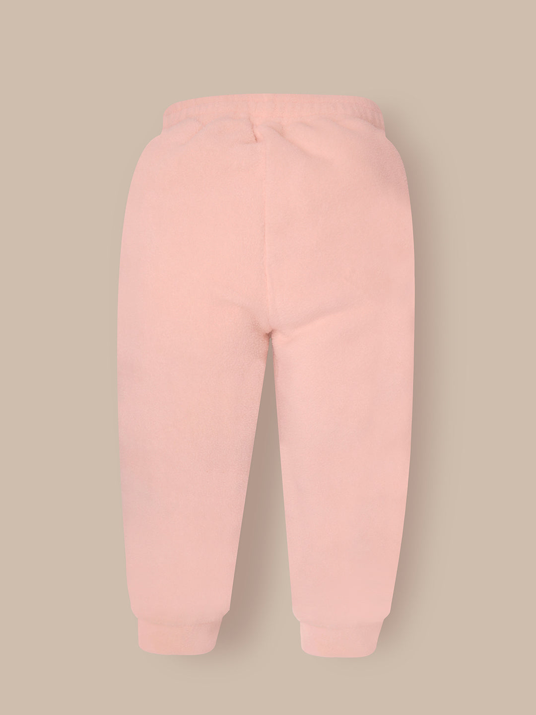 Cherry Crumble Peach Solid Applique Cozy Winter Nightsuit