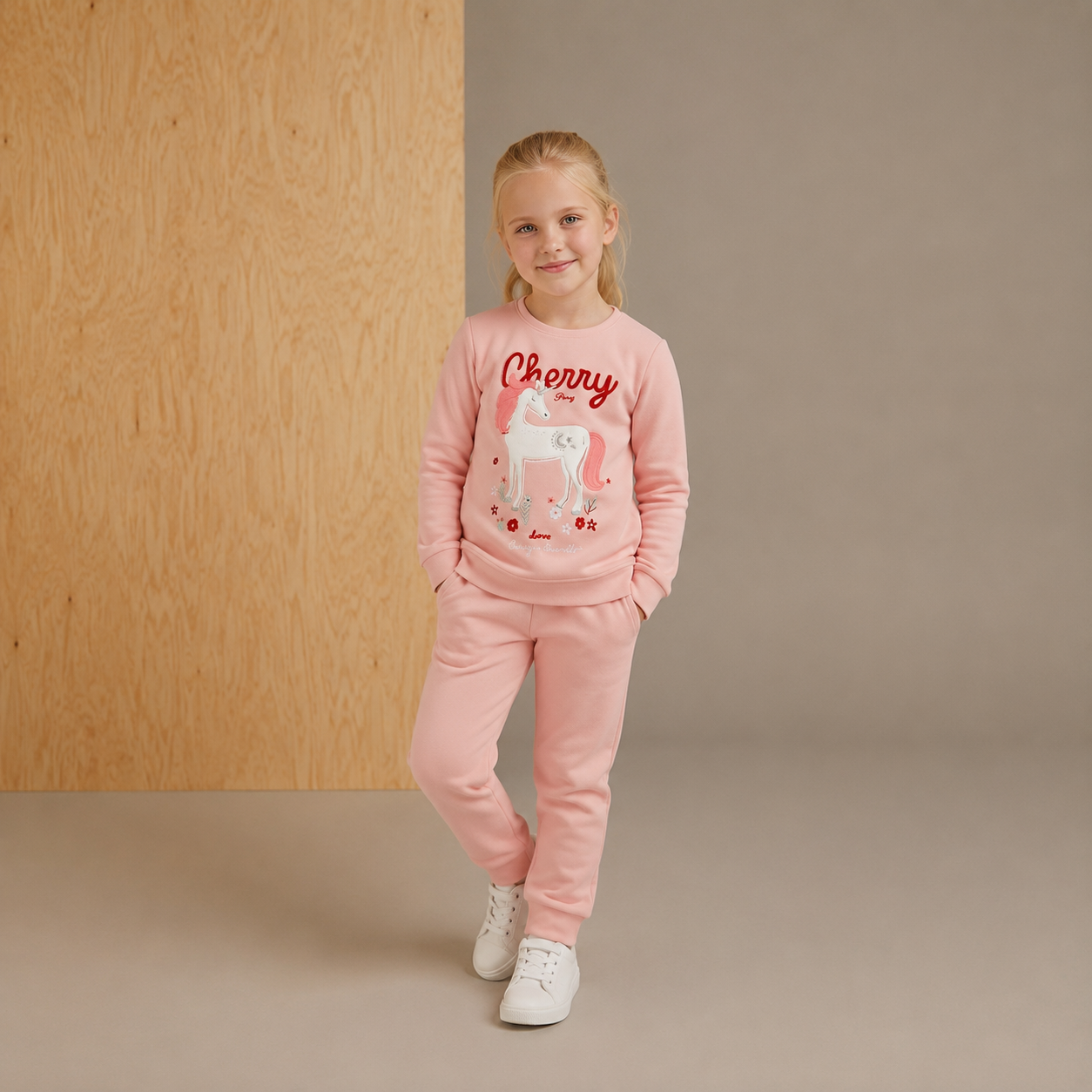 Unisex Soft Peach Sweatshirt Set
