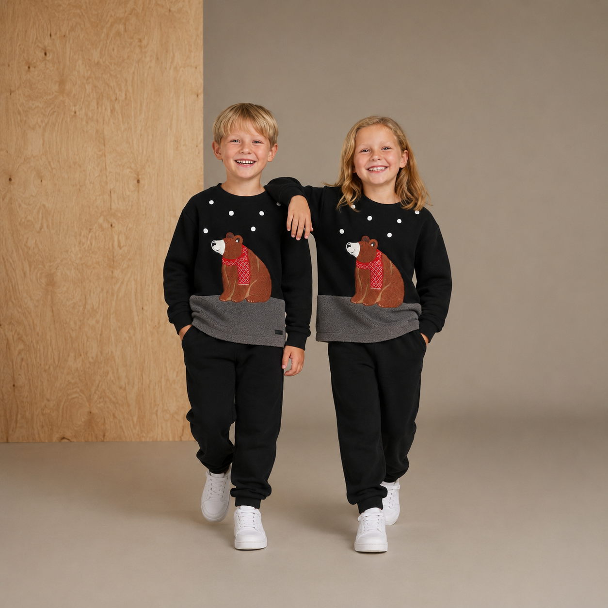 Winter Joy Black Nightsuit